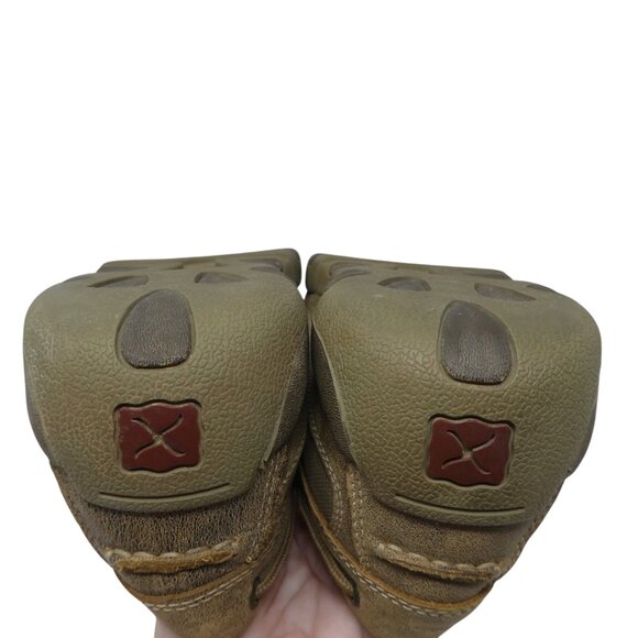 Twisted X Brown Leather Work Slip On Driving Moc Loafers